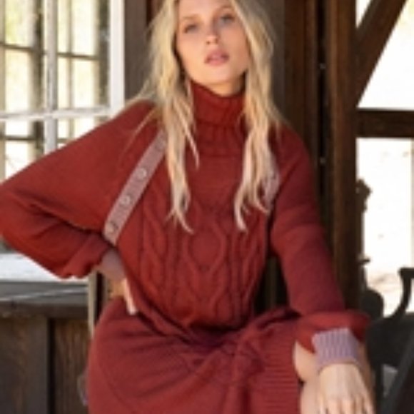 Limited Stock ! Knit Sweater Dress- - Picture 1 of 5